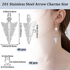 50Pcs 201 Stainless Steel Pendants&nbsp;STAS-CN0001-21