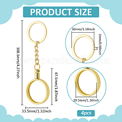 4Pcs Alloy Keychain Clasps&nbsp;KEYC-FG0001-17G