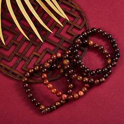 Unisex Natural Wood Beaded Stretch Bracelets&nbsp;BJEW-SZ0001-004