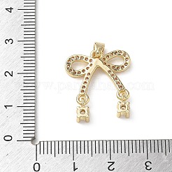Brass Micro Pave Clear Cubic Zirconia Pendants&nbsp;KK-A299-09G