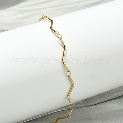 Twisted 304 Stainless Steel Bar Link Chains Bracelets for Women&nbsp;BJEW-D456-04G