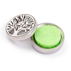 304 Stainless Steel Magnetic Diffuser Locket Aromatherapy Essential Oil Buckle&nbsp;AJEW-M027-11P
