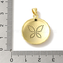 Brass Micro Pave Clear Cubic Zirconia Pendants&nbsp;KK-Z042-08G