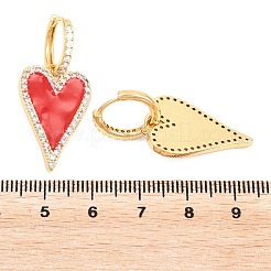 Valentine's Day Heart Brass Micro Pave Clear Cubic Zirconia Hoop Earrings&nbsp;EJEW-Z164-10G-01