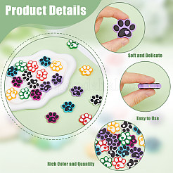 21Pcs 7 Colors Dog Paw Print Food Grade Eco-Friendly Silicone Focal Beads&nbsp;SIL-DC0001-31