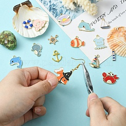 15Pcs 15 Styles Alloy Enamel Pendants&nbsp;ENAM-YW0003-90