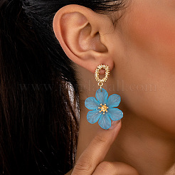 Valentine's Day Acrylic & Alloy Dangle Stud Earrings&nbsp;WGE0A0C-02