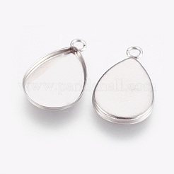 Non-Tarnish 304 Stainless Steel Pendant Cabochon Settings&nbsp;X-STAS-F167-23P