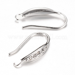 Brass Earring Hooks Rhinestone Settings&nbsp;KK-R037-07P-NF