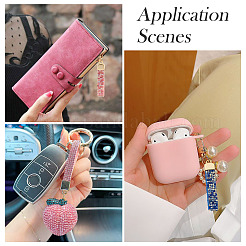 12Pcs 4 Colors Alloy Rhinestone Keychain Findings&nbsp;FIND-BT0001-38A
