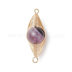 Natural Banded Agate(Dyed & Heated) Horse Eye Links Connector Charms&nbsp;PALLOY-JF04949