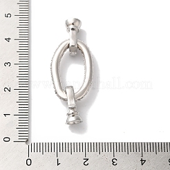Oval Rack Plating Brass Micro Pave Clear Cubic Zirconia Fold Over Clasps&nbsp;KK-A225-14P