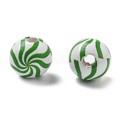 Printed Schima Wood European Beads&nbsp;WOOD-G023-15A