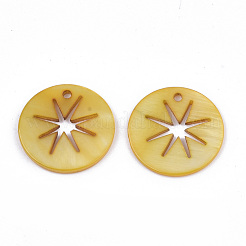 Natural Freshwater Shell Pendants&nbsp;SHEL-R022-02G