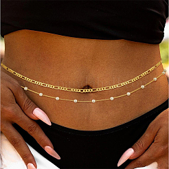 2Pcs 2 Styles Iron Figaro Chains & Curb Chain Belts&nbsp;IFIN-WH20816-001G
