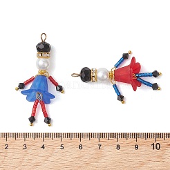2Pcs Glass Seed Bead and Acrylic Big Pendants&nbsp;PALLOY-MZ01290