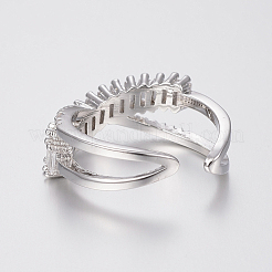 Brass Micro Pave Cubic Zirconia Finger Rings&nbsp;RJEW-H122-01P-17mm
