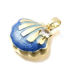 Brass Micro Pave Cubic Zirconia Pendants&nbsp;KK-P336-23G-01