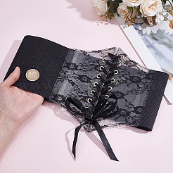 1Pc Retro Sexy Cloth Lace Elastic Waist Belts for Dress&nbsp;AJEW-HY0003-49A