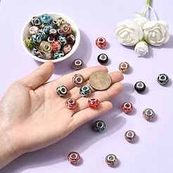 Handmade Gold Sand Lampwork European Large Hole Rondelle Beads&nbsp;LPDL-M005-M