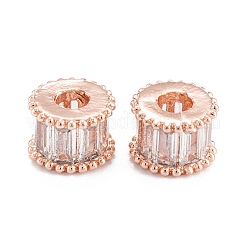 Brass Micro Pave Clear Cubic Zirconia Beads&nbsp;ZIRC-L101-08