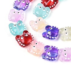 Half Baking Paint Transparent Glass Enamel Beads Strands&nbsp;GLAA-N061-02