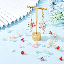 560Pcs 8 Colors 6-Petal Imitation Jelly Acrylic Bead Caps&nbsp;OACR-DC0001-05