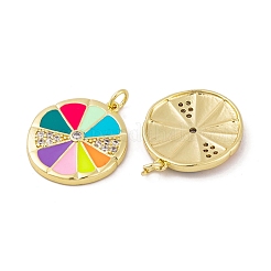 Brass Micro Pave Cubic Zirconia Pendants&nbsp;KK-E108-15G