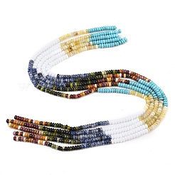 Glass & Synthetic Turquoise & Natural Sodalite & Natural Polychrome Jasper & Jade & Quartz Beads Strands&nbsp;G-Z135-C02-2x4mm