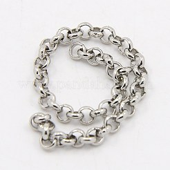 Tarnish Resistant 304 Stainless Steel Rolo Chains&nbsp;CHS-K001-99B