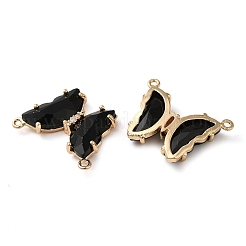 Brass Pave Faceted Glass Connector Charms&nbsp;FIND-Z020-03