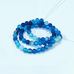 Natural Striped Agate/Banded Agate Beads Strands&nbsp;G-D845-01F-6mm