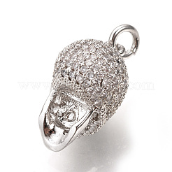 Brass Micro Pave Cubic Zirconia Pendants&nbsp;ZIRC-Q013-39P