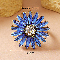 Alloy with Glass Finger Rings for Women&nbsp;OX7798-1