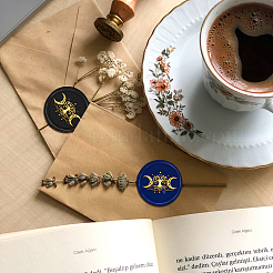 Brass Wax Seal Stamp with Handle&nbsp;AJEW-WH0184-0501