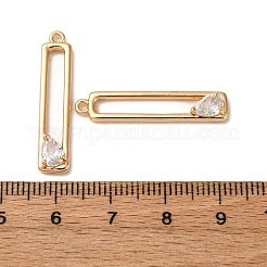 Brass Micro Pave Clear Cubic Zirconia Pendants&nbsp;KK-Z112-35G