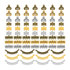 120Pcs 12 Styles Tibetan Style Alloy Chandelier Component Links&nbsp;FIND-PH0025-77