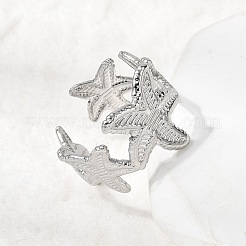5Pcs 304 Stainless Steel Open Cuff Rings for Women&nbsp;RJEW-K313-10P