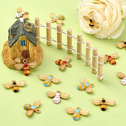 20Pcs 4 Colors Alloy Enamel Pendants&nbsp;ENAM-YW0001-91