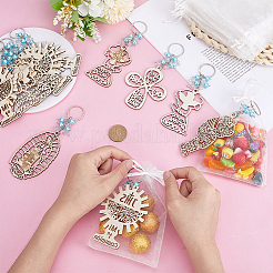 Wood & ABS Plastic Pearl Bead Keychains&nbsp;KEYC-PH01599