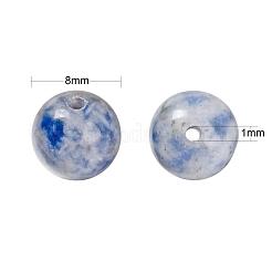 100Pcs 8mm Natural Blue Spot Jasper Round Beads&nbsp;DIY-LS0002-62