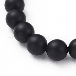 Natural Black Agate(Dyed & Heated) Beads Stretch Bracelets&nbsp;BJEW-JB04801-01