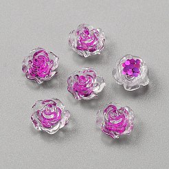 Camellia Transparent Resin Cabochons&nbsp;MRMJ-WH0075-57F