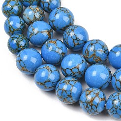 Synthetic Gold Line Turquoise Graduated Beads Strands&nbsp;GG-CBA2AE1-A03-B