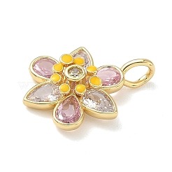 Brass Micro Pave Cubic Zirconia Pendants&nbsp;KK-P342-09G