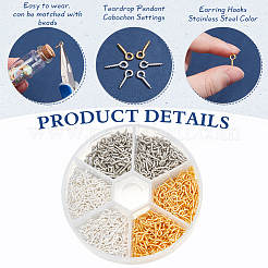 900Pcs 3 Colors Iron Screw Eye Pin Peg Bails&nbsp;IFIN-ME0001-07
