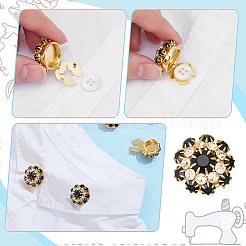 6Pcs Brass Rhinestone Cufflinks&nbsp;FIND-NB0007-40G