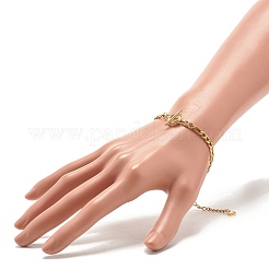 304 Stainless Steel Figaro Chain Bracelet with Toggie Clasp for Women&nbsp;BJEW-JB07690
