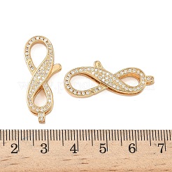 Brass Micro Pave Clear Cubic Zirconia Lobster Claw Clasps&nbsp;KK-S350-01G