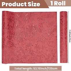 1 Sheet Embossed Flower Pattern Imitation Leather Fabric&nbsp;DIY-CL0001-19B